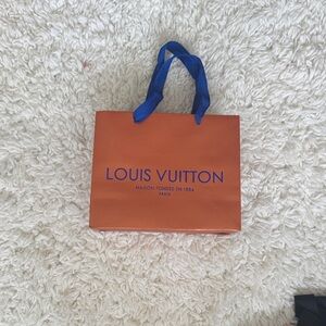 Louis Vuitton Tangerine Bag with Navy Handles